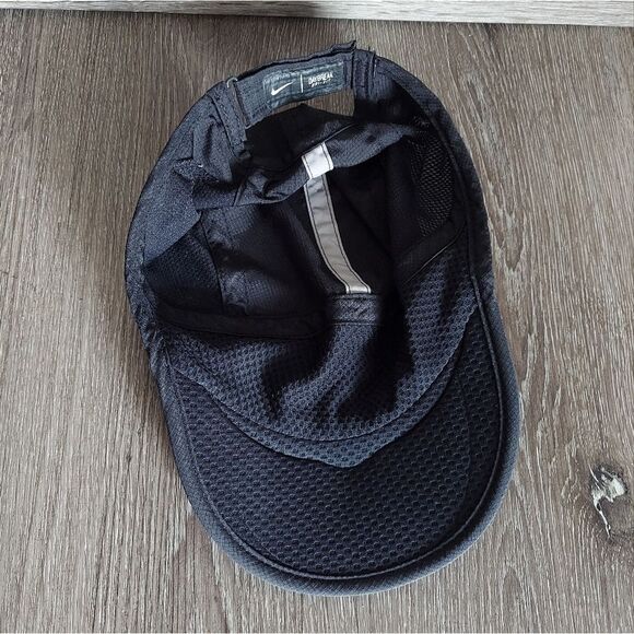 Nike Running Hat 5-Panel Daybreak Dri-Fit Training Mesh Cap Black - Picture 5 of 6